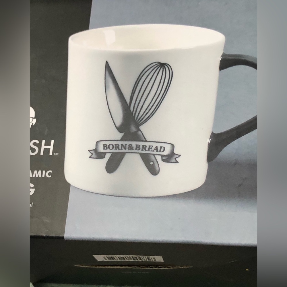 Babish Born & Bread white ceramic coffee mug new‎
